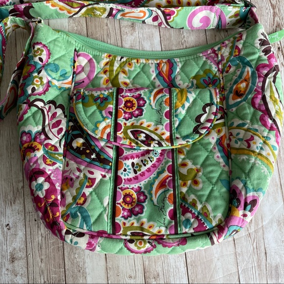VERA BRADLEY TUTTI FRUITY DAISY GREEN PURSE BAG - Picture 2 of 8